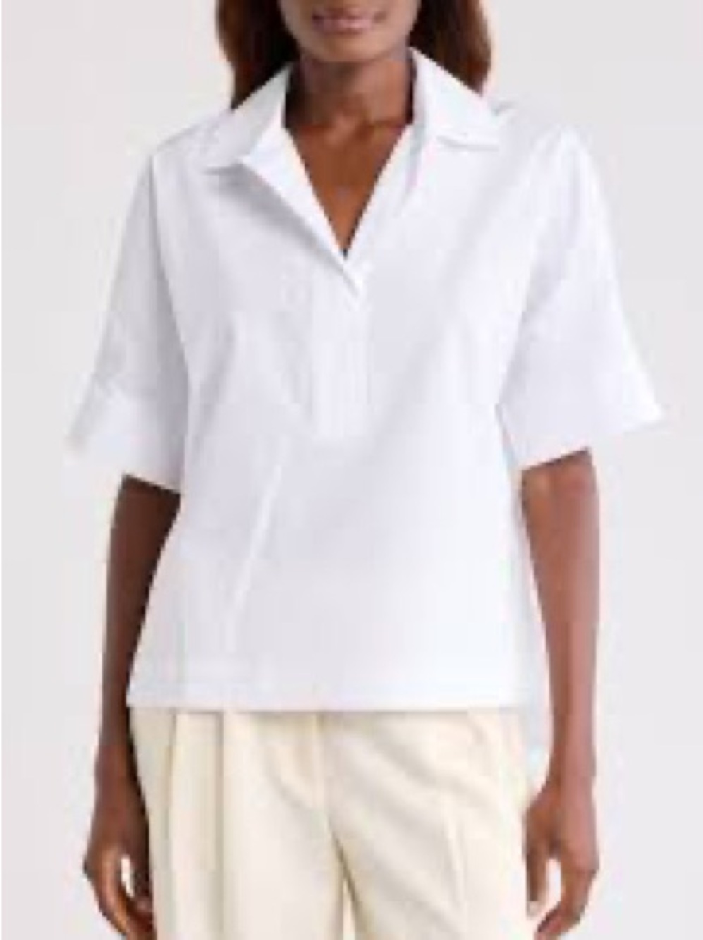 Short-Sleeve Collared Top